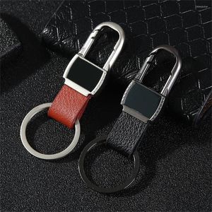 Nyckelringar Fashion Leather Key Chains Men Pojkv￤n Handgjorda Business Keyring Car Holder midje Tillbeh￶r souvenir presenter