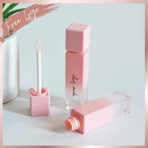 Lip Gloss Private Label 8 Ml Square Gradient Pink Empty Wand Tubes Bulk Beauty Makeup Lipstick Cosmetic Container