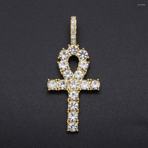 Charms Style CZ Rhinestone Hip Hop Cross Pingents for DIY Jewelry Colklace Rock 21.5 48mm