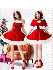 Рождественская вечеринка с одеждой Санта-Клаус для мужчин и женских костюмов Размер S-XL