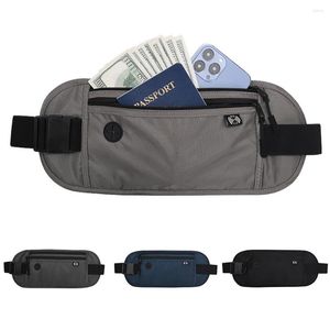 Utomhuspåsar Invisible Running Midjepaket Pouch för pass pengar Beltpåse Hidden Security Wallet Sports Travel Jogging