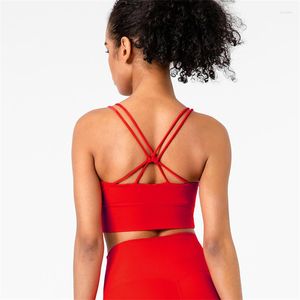 Yoga outfit 12Colors Hi Cloud Cross Rand Gym Sports Bras Topps Women Naked-Feel Push Up Padded Fitness Brassiere Workout Crop Top Top