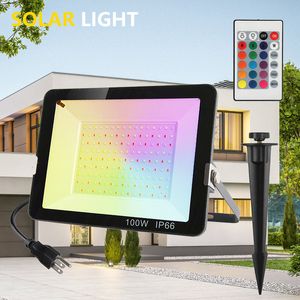 RGB Flood Lights Outdoor Colorful LED Garden Landscape Light Stage Ambient Lighting Tree Lamp Advertising Spotlight 220V 110V