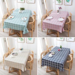 Table Cloth Waterproof Coth Plaid Printed Decoration Home Textile Cover Oilcloth For Kitchen