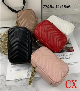 Moda de alta qualidade moda luxo mini bolsa de ombro de corrente tamanho 12cmx6cmx18cm designer marca messenger clássico super qualidade carteira bolsa para celular