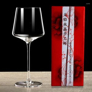 Copos de vinho 1pcs Crystal Glass Red Champagne Capacity Wedding Birthday Gift Box Set