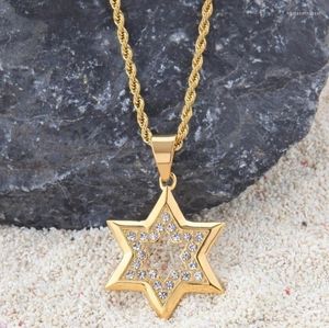 Pendant Necklaces Man Woman Fashion Gold Color Necklace Openwork Hexagram Street Banquet Jewelry