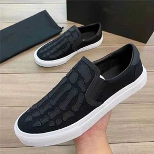 Sapatos casuais de esqueleto Spring masculino AMI Decalques de couro High Upper Low Moda com Sapatos de Sports RI Sports RI femininos