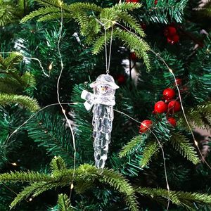 Decorações de Natal, boneco de neve em decoração pendurada ornamentos de gelo para árvores de férias de férias decorativas de natal
