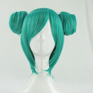 Hot Sell Cosplay Green Short Short Hair Hair Bun Wig