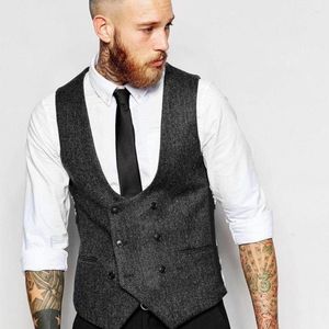 Men's Vests 2022 Arrival Fashion Men Suit Waistcoat Solid Color Round Neck Sleeveless Buttons Formal Business Jacket G04