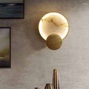 Wandleuchte, modernes Marmor-Design, LED, für Wohnzimmer, Schlafzimmer, Villa, Nachttisch, TV-Gang, Kreativität, goldfarbenes dekoratives Licht