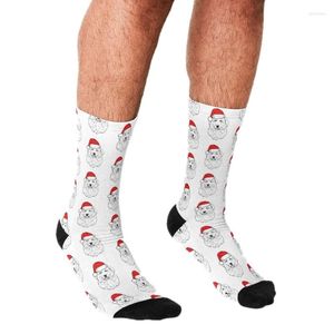 Men's Socks Men's Funny Christmas Great Pyrenees Santa PYR Dog Holiday Harajuku Men Happy Hip Hop Novelty Casual For