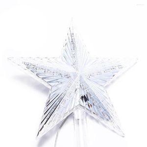 Decorações de Natal Star iluminadas Trees Topper Battery Tree Powerd Ornaments Supplies Light Year Year Garden