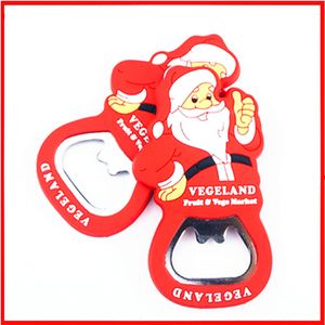 Cartoon Feliz Natal Beer Bottle abridor PVC Popular Papai Noel Openadores em forma