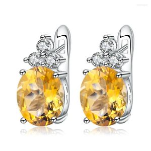 Stud Earrings GEM'S BALLET 5.21Ct Natural Citrine Gemstone Solid 925 Sterling Silver For Women Fine Jewelry Valentine's Day Gift