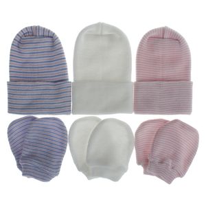 Baby Caps Hats handskar Combo 8-färg spädbarn vinter strippade mössor dubbel stickade småbarn hat cap vinter för pojke och flicka