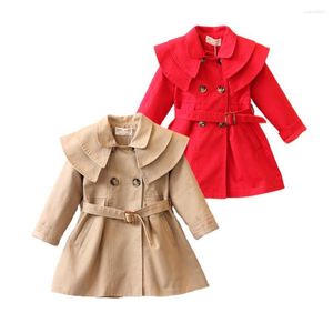 Coat Baby Girl Trench European Solid Cotton Jacket For 1-6years Girls Kids Children Outerwear Clothes