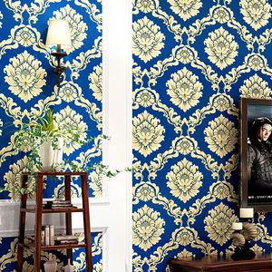 Wallpapers European Damask 3D Floral Wall Papers Home Decor Waterproof PVC Decoration Chambre Living Room Background Walls Mural