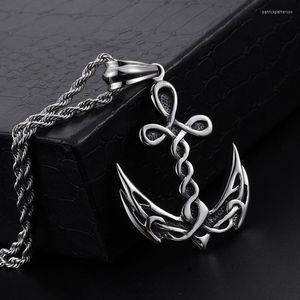 Pendant Necklaces Men's Classic Retro Domineering Creative Cross Spiral Rudder Necklace Personality Trend Leisure Jewelry Gifts