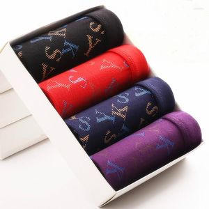 Underpants Underwear Men Boxer U Pouch Sexy Modal Breathable Ice Silk Shorts Letter Print Male Youth Summer 4pcs Big Size 5XL 6XL 7XL