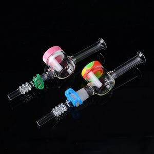 Silikon Nector Collector Kit NC Hookahs 10mm 14mm Quartz Nail Tip Dab Wax Container Keck Clip Glass Pipe Mini Hand Pipes Dab Oil Rig