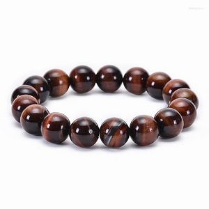 Strand Natural Red Tiger Eye Stone Bracelets Single Ring Fashion Jewelry Women Men Hand-weaved Energy Couple Beads Bracelet