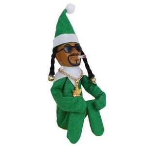 Fyllda plyschdjur snoop på en lutning julälva docka handgjorda svart hiphop sångare leksak hem trädgård fönster dörr dekoration y2210