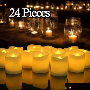 Kerzen Kerzen 624pcs Flameless LED Tea Light Creative Lamp Battery Battery Home Hochzeitsgeburtstagsfeier Dekoration Beleuchtung Dropshi Dhnyo