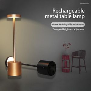 Lâmpadas de mesa nórdica led de ferro led atmosfera de moda lâmpada de mesa toque touch metal proteção olho para barra de barra de sala de estar com luz