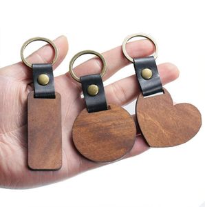 DIY TROE KEYCHAIN ​​PEDANT Party Favor Heart Shaped Leather Keychains Bronze Keyring Xmas Gifts Key Chain Wholesale