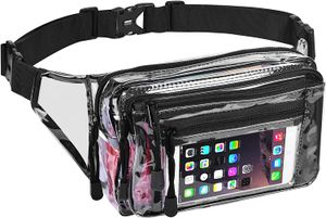 Clear Fanny Pack Stadium Aprovado pela cintura bolsa transparente bolsas de cinto para eventos esportivos de viagem