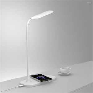 Table Lamps LED Desk Lamp With Wireless Charger USB Charging Port 3 Lighting Modes Eye-Caring For Office Home