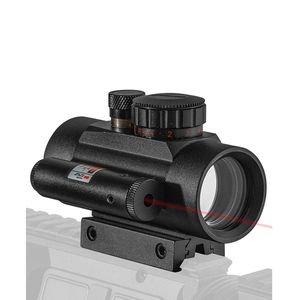 1x40 Red Dot Scope Tactical Riflescope Reflex Reflexo Visão com Óptica de caça a laser vermelho integrado para trilho picatinny de 11 e 20 mm