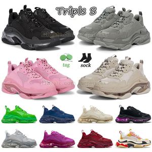 Luxury Running Shoes Tripls S All Black White Sail Vintage Beige Mens Womens Designer Sneakers Top Famous Outdoor Sports Platform Trainers Triples