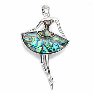 Colares pendentes Louleur Romântico Multicolor Mulher dançarina Natural Abalone Bobe Shell Pingents for Dual Use Charm Jewelry Ghitsings