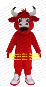 Costume do mascote de búfalo vermelho de búfalo vermelho bovini bisonte