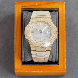 ساعة Wristwatches Diamond Mens Watch Automatic Mechanical Watch Busins ​​Wristwatch Stainls Steel Strap Sapphire مقاوم للماء 40 مم Montre de Luxej101