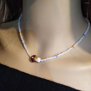 Choker Bohemian Ethnic w kolorze glazury Naszycie