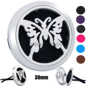 Pendant Necklaces Butterfly 30mm 316L Stainless Steel Essential Oil Car Locket Aroma Diffuser Drop