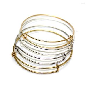 Bangle Simple Dainty Layering Boho Armband för unisex DIY Gold Tone Silver
