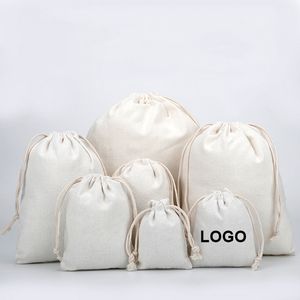 شعار مخصص طباعة هدية القماش كيس القطن مزدوج سلسلة حقيبة اليد حقيبة الرباط الغبار