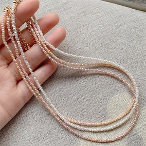 Pendant Necklaces mm Mini Button Baroque Pearl Strand Collar Elegant Real Natural Freshwater Choker Jewelry for Women