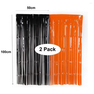 Party Decoration Halloween Curtains Black Orange Backdrop Curtain For Decorations Po Zone Favor