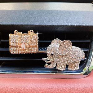 Interior Decorations Car Air Freshener Accessories Artificial Diamond Crystal Elephant Solid Fragrance For Girls