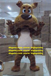 Lovely Brown Dog Mascot Costume Mascotte Puppy Cutu Pup Doggie Adult With Big Black Nose Chubby Cheeks No.1872