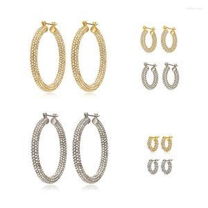 Hoop Earrings Timeless Wonder Shiny Zirconia Geo Circle For Women Jewelry Gothic Top Ins Trendy Pendientes Party Classy Emo 6683