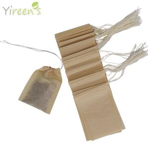 Green Tea Tools 1000pcs 60 X 80mm Empty Individual Herbal Plant Filter Bags With Strings Coffee Maker Infuser Strainers No Bleach 264T