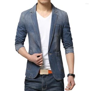 Ternos masculinos Brand moda Men Blazer Trend Jeans Suit casual Jean Jacket Slim Fit Denim Spring Coat