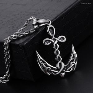 Pendant Necklaces Thread Engraved Cross Anchor Necklace Men's Hip Hop Trend Cycling Party Jewelry Gifts